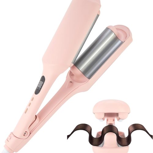 Triple barrel waver for beach waves with anti-scald insulation.