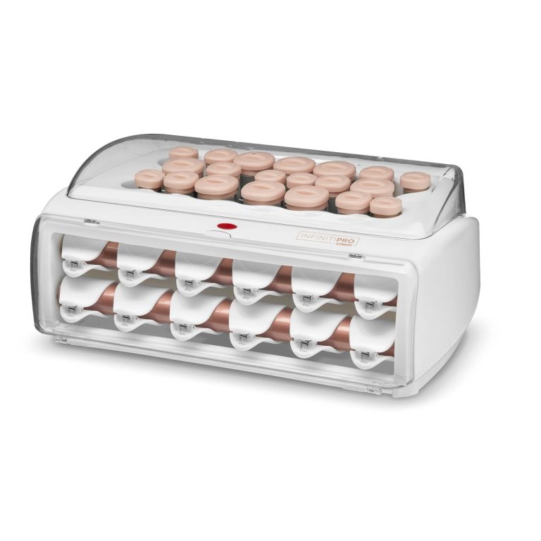 20-Piece Ceramic Flocked Hot Rollers with Heated Clips