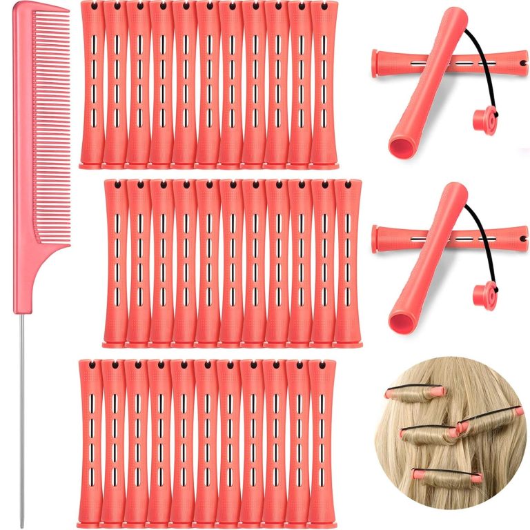 12-Pack Snap Curlers with Comb for Heatless Styling