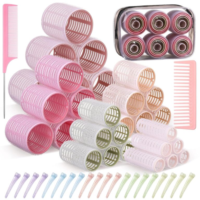 10-Piece Hot Roller Set with Metal Pins and Storage Pouch