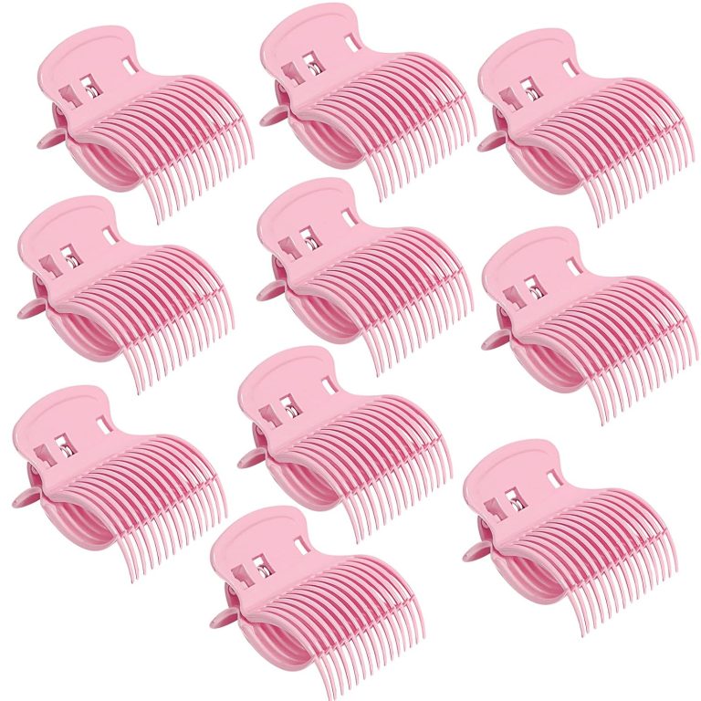 Pink Heat-Resistant Roller Clips for Curling Irons