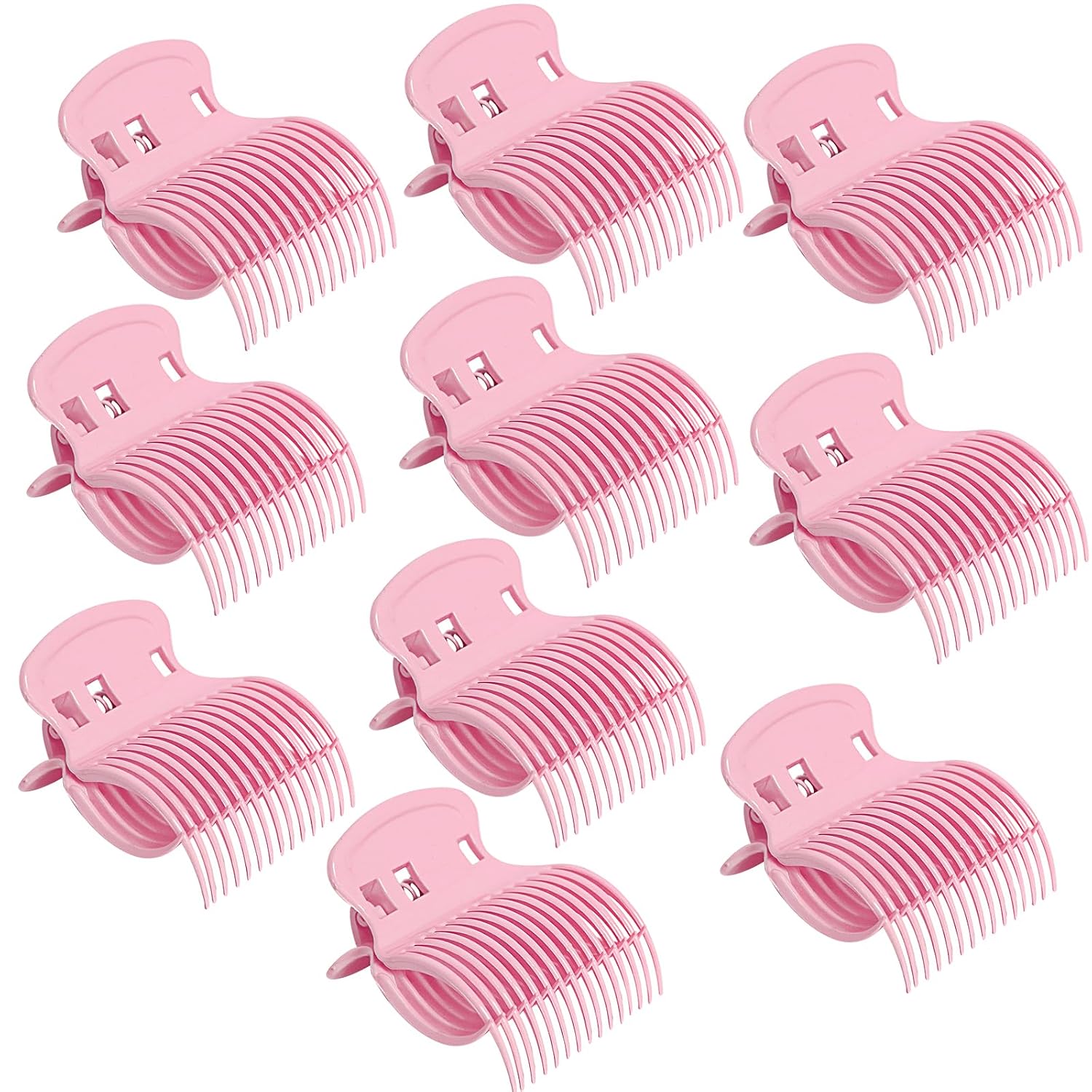 Pink Heat-Resistant Roller Clips for Curling Irons